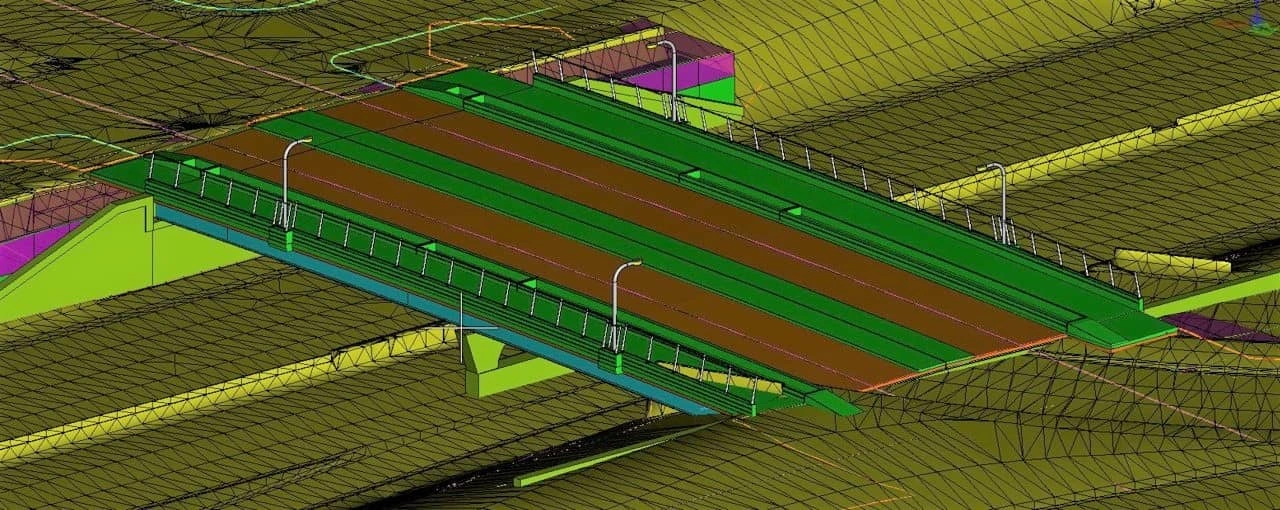 3D computer rendering of a bridge.